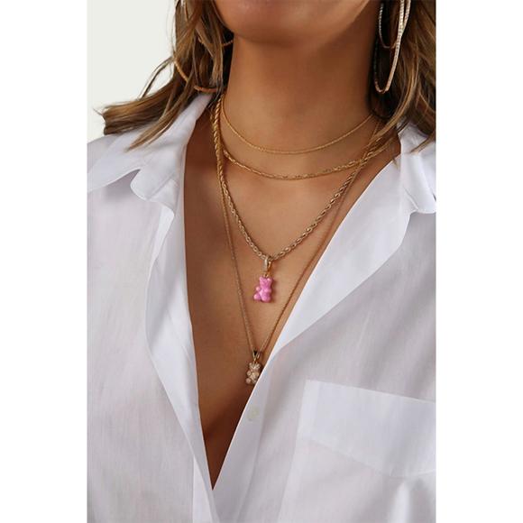 NEW CRYSTAL HAZE double rope chain necklace in gold - Picture 5 of 7